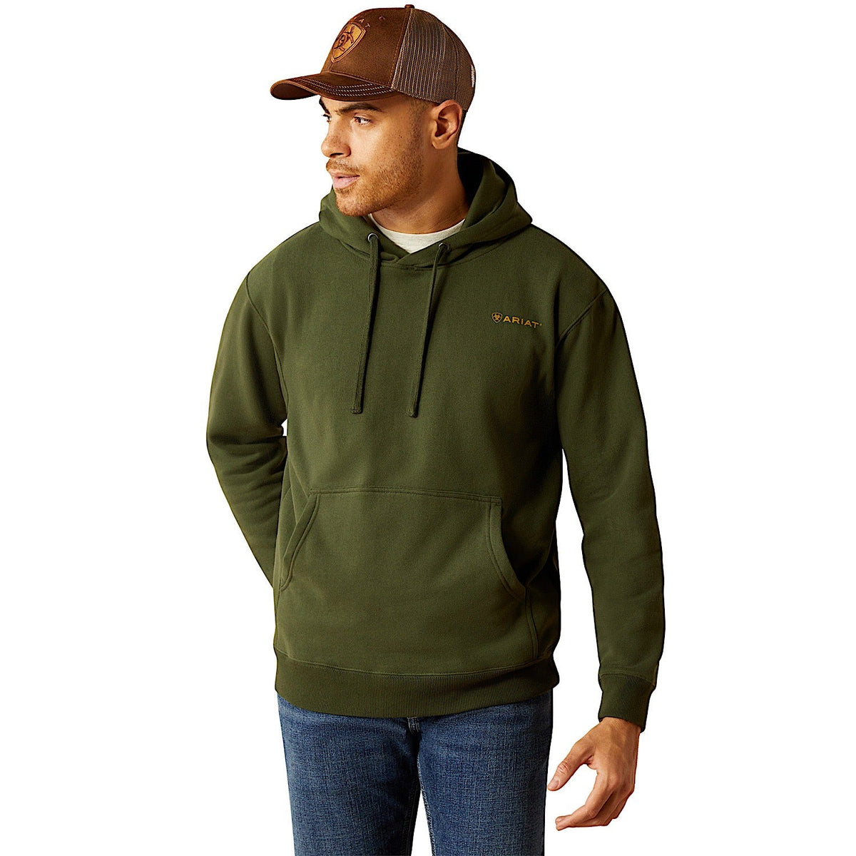 Ariat Men’s Barbwire Skull Hoodie - Dark Green