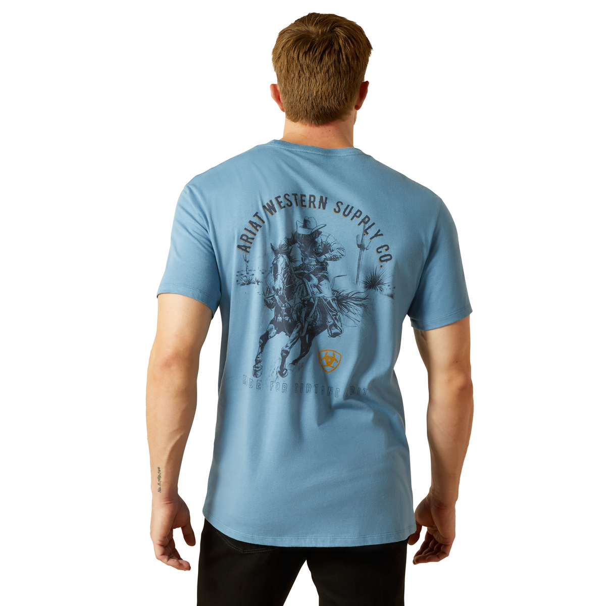 Ariat Mens Blazing Saddle Tee - Coronet Blue