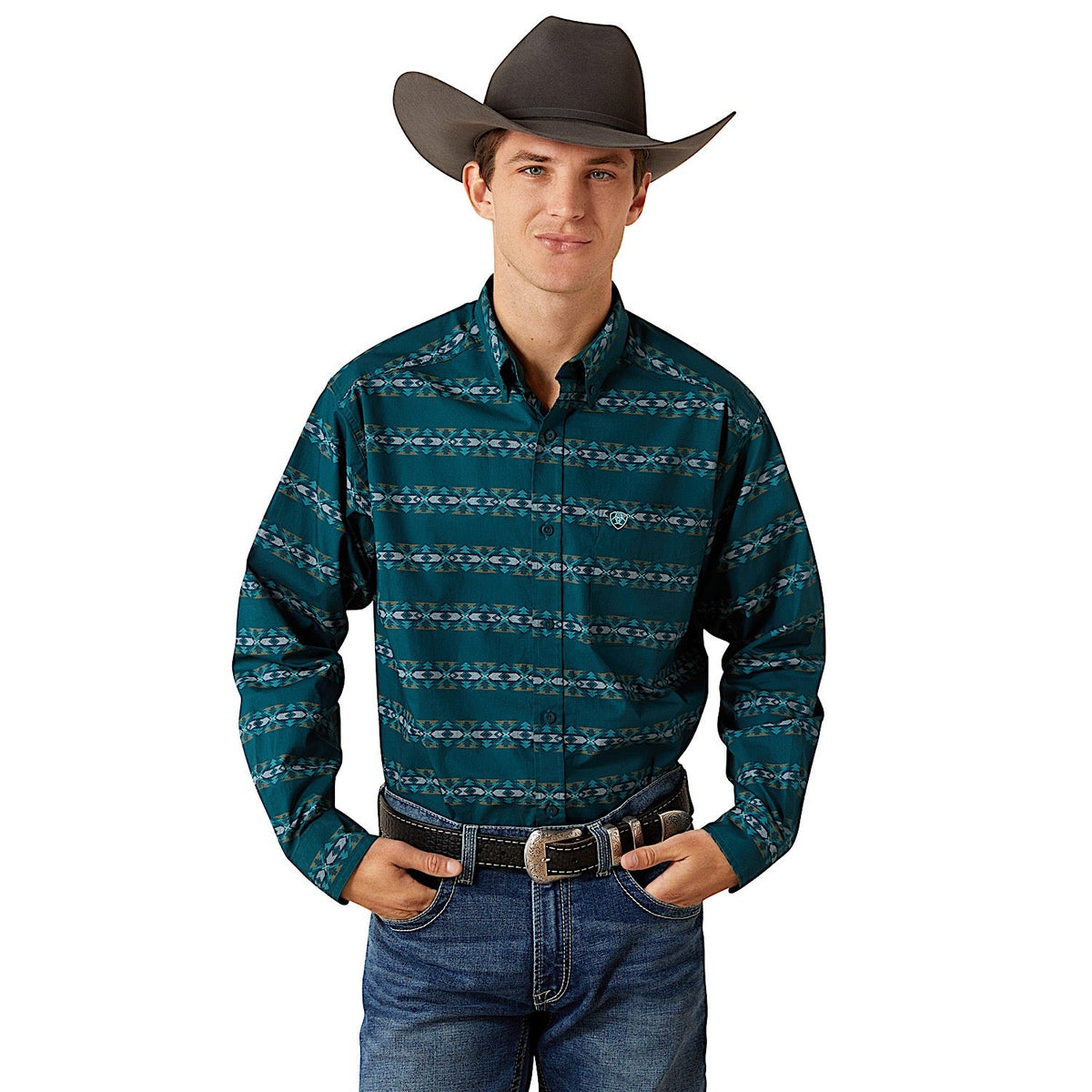 Ariat Mens Brando Classic Fit Shirt - Teal