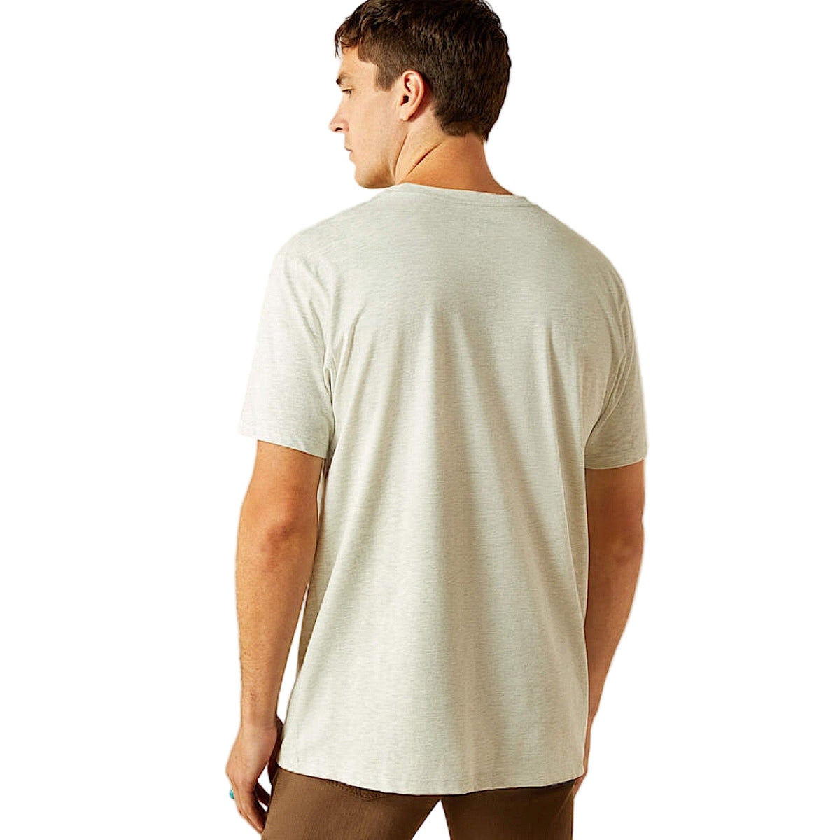 Ariat Mens Bronc Pocket T Shirt - Oatmeal Heather