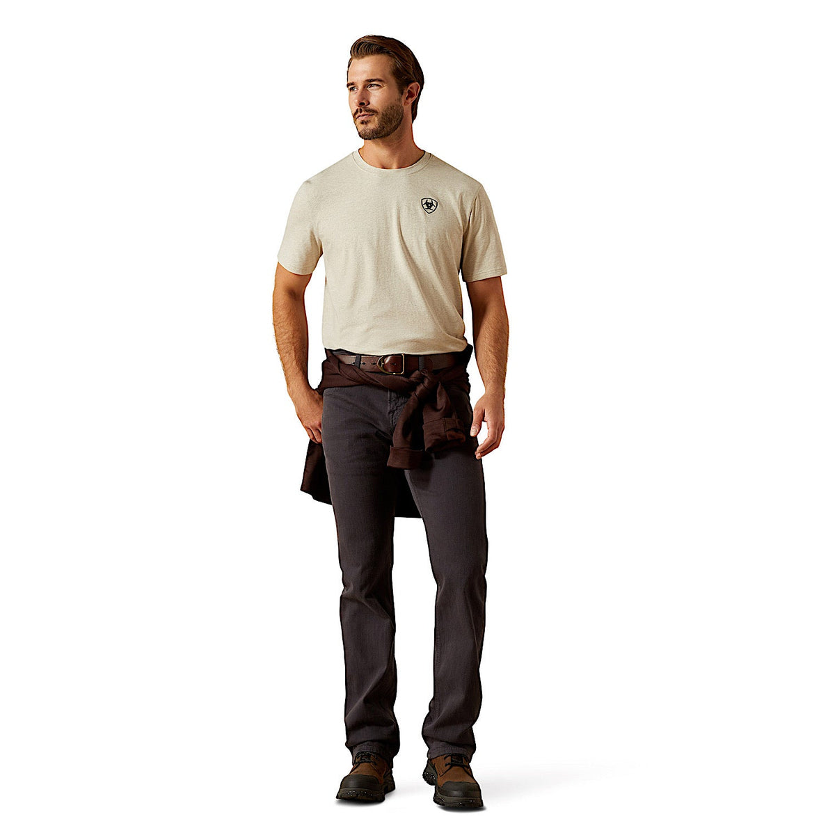 Ariat Mens BV Logo T-Shirt - Khaki Heather