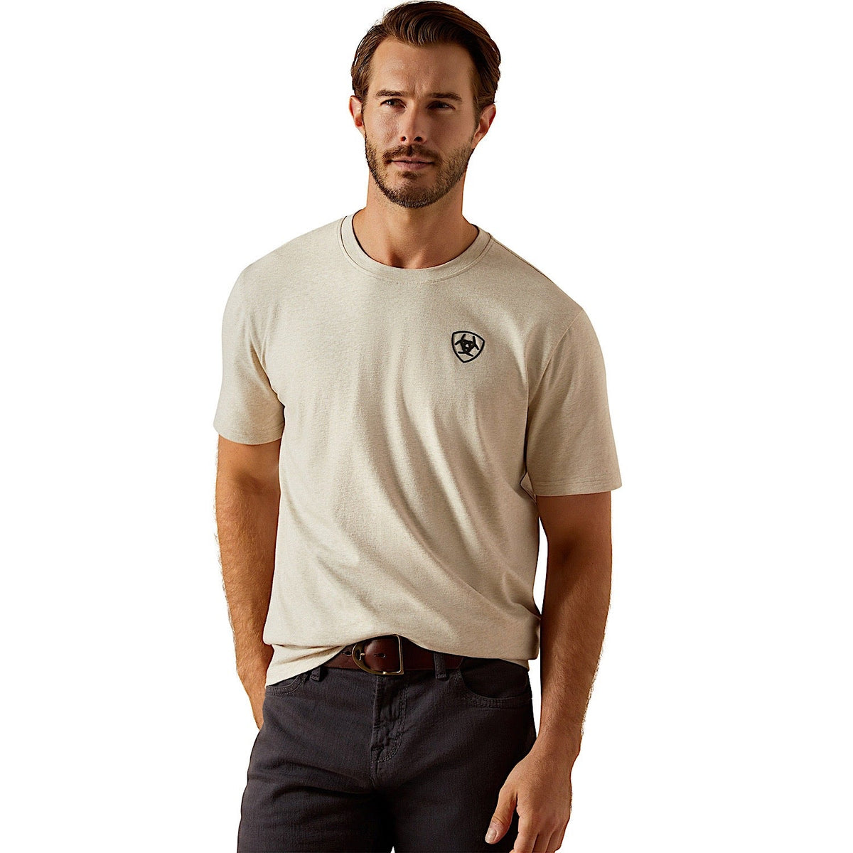 Ariat Mens BV Logo T-Shirt - Khaki Heather