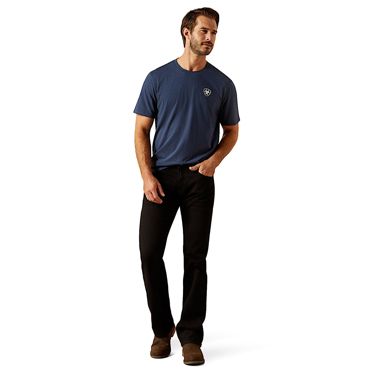 Ariat Mens BV Logo T-Shirt - Navy Heather