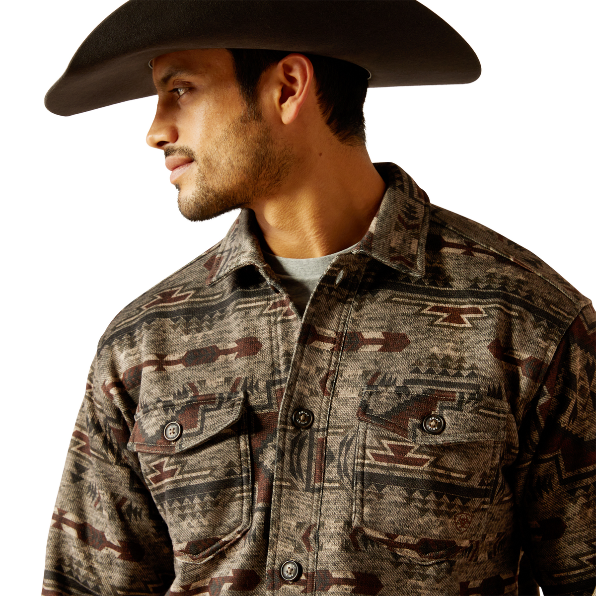 Ariat Men’s Caldwell Printed Shirt Jacket - Brindle