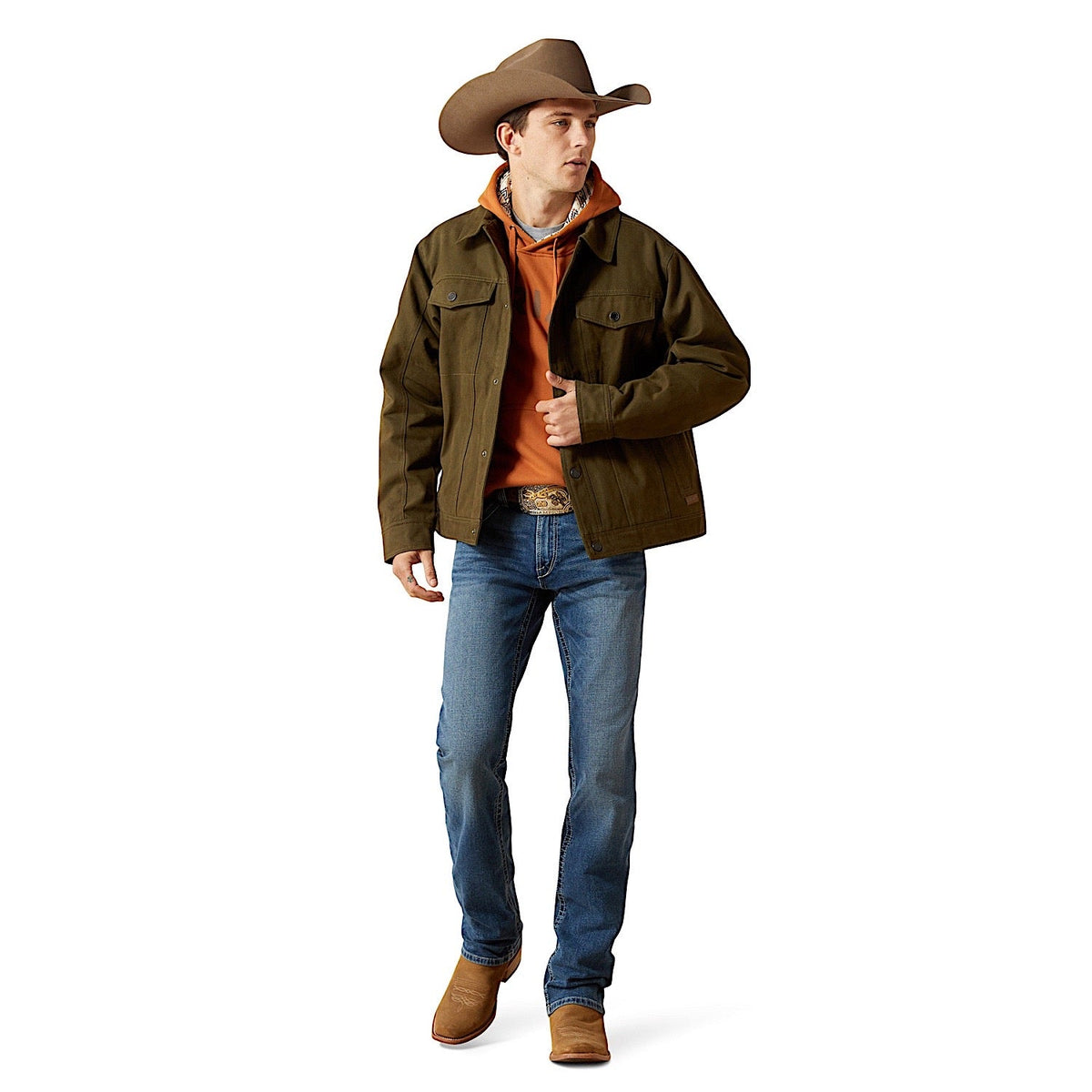 Ariat Mens Canvas Rancher Jacket - Desert Sand Khaki