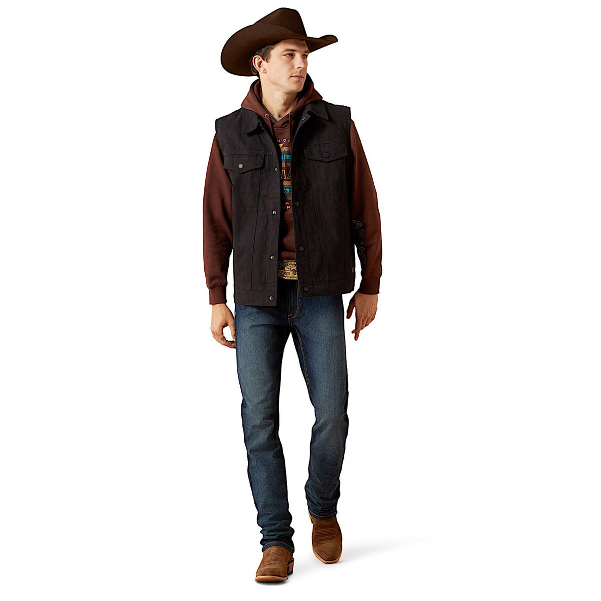 Ariat Mens Canvas Rancher Vest - Black