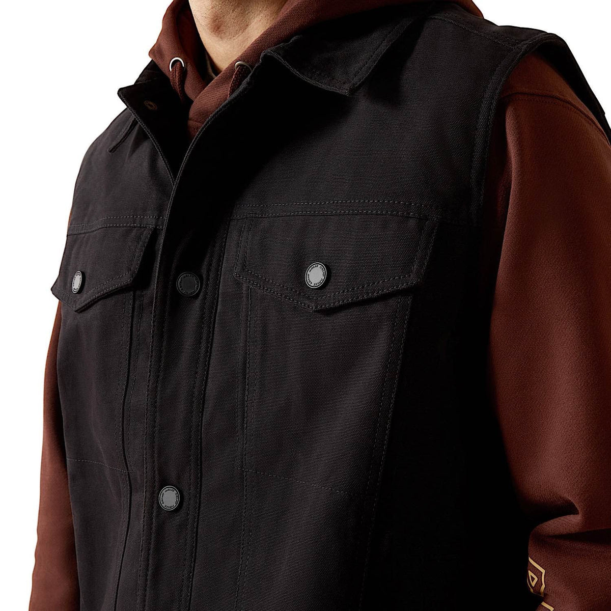Ariat Mens Canvas Rancher Vest - Black