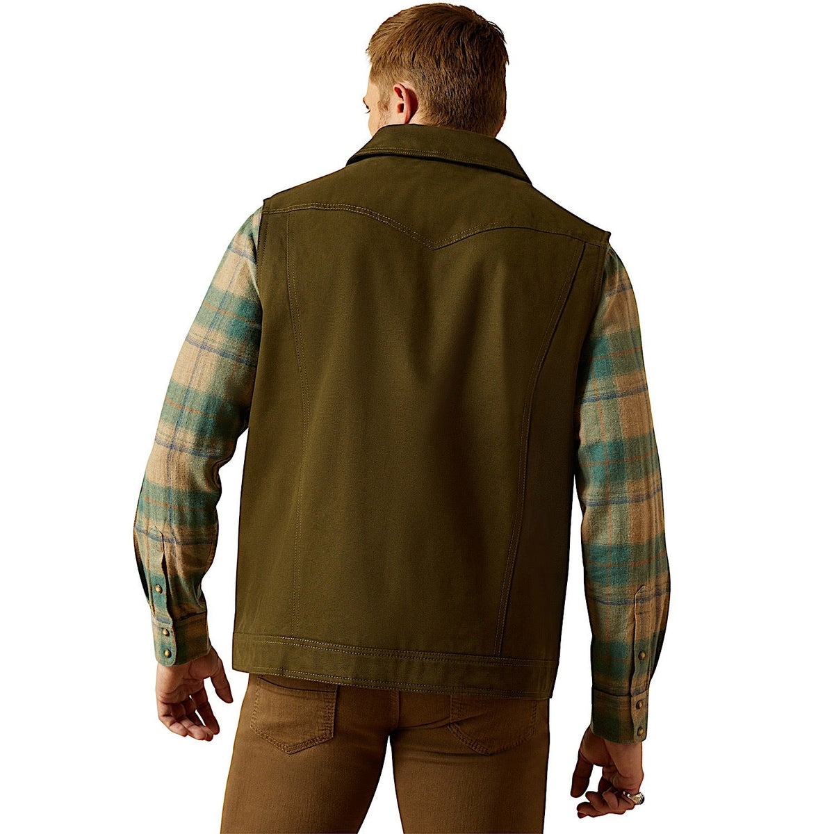 Ariat Mens Canvas Rancher Vest - Desert Sand Khaki