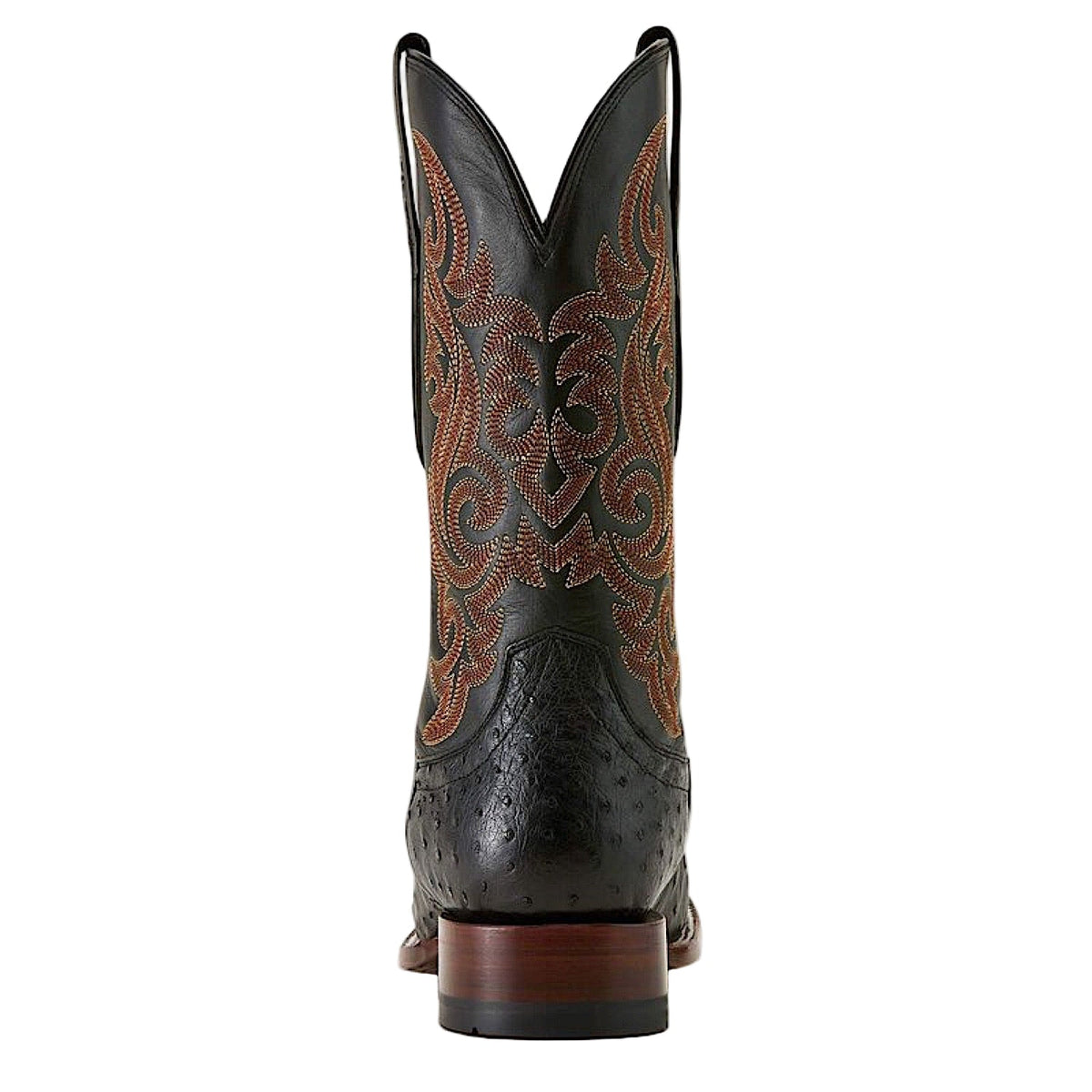 Ariat Men’s Classic Cash Wide Square Toe Western Boot - Black Full Quill Ostrich / Midnight