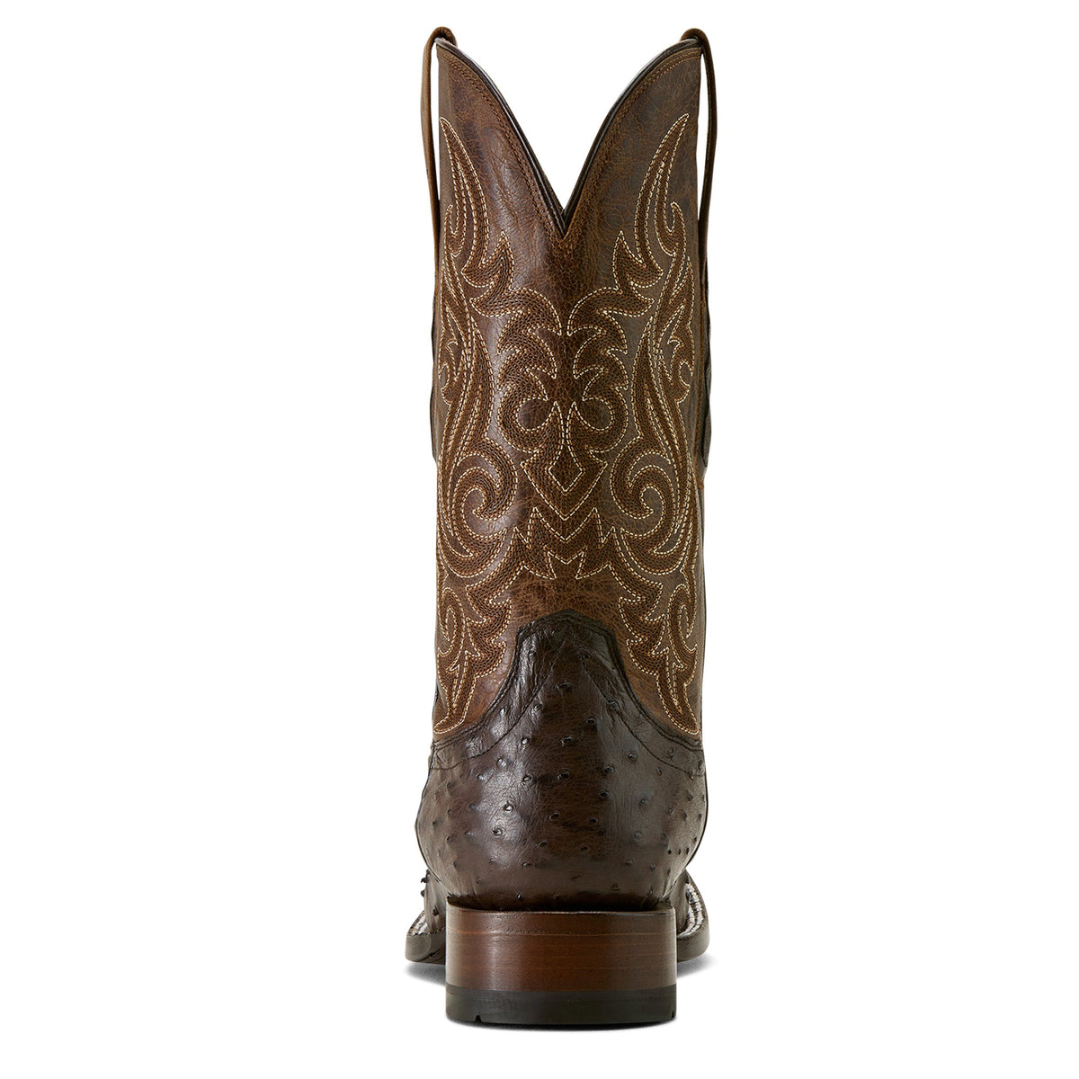 Ariat Mens Classic Cash Wide Square Toe Western Boot - Cigar Full Quill Ostrich / Loco