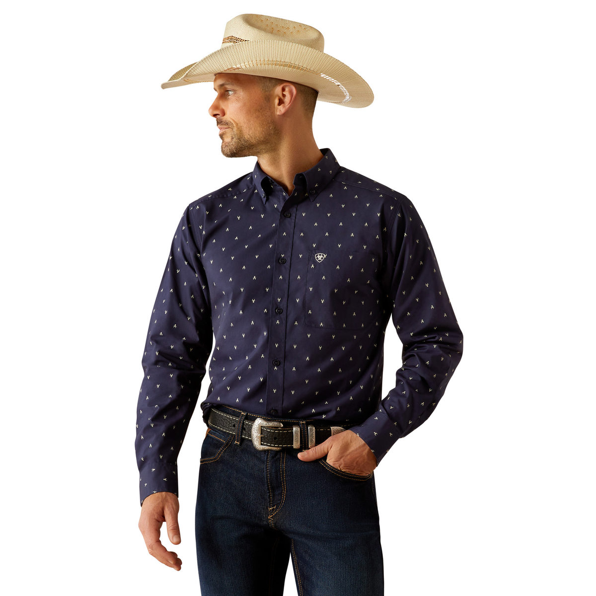 Ariat Mens Cordell Fitted Shirt - Navy