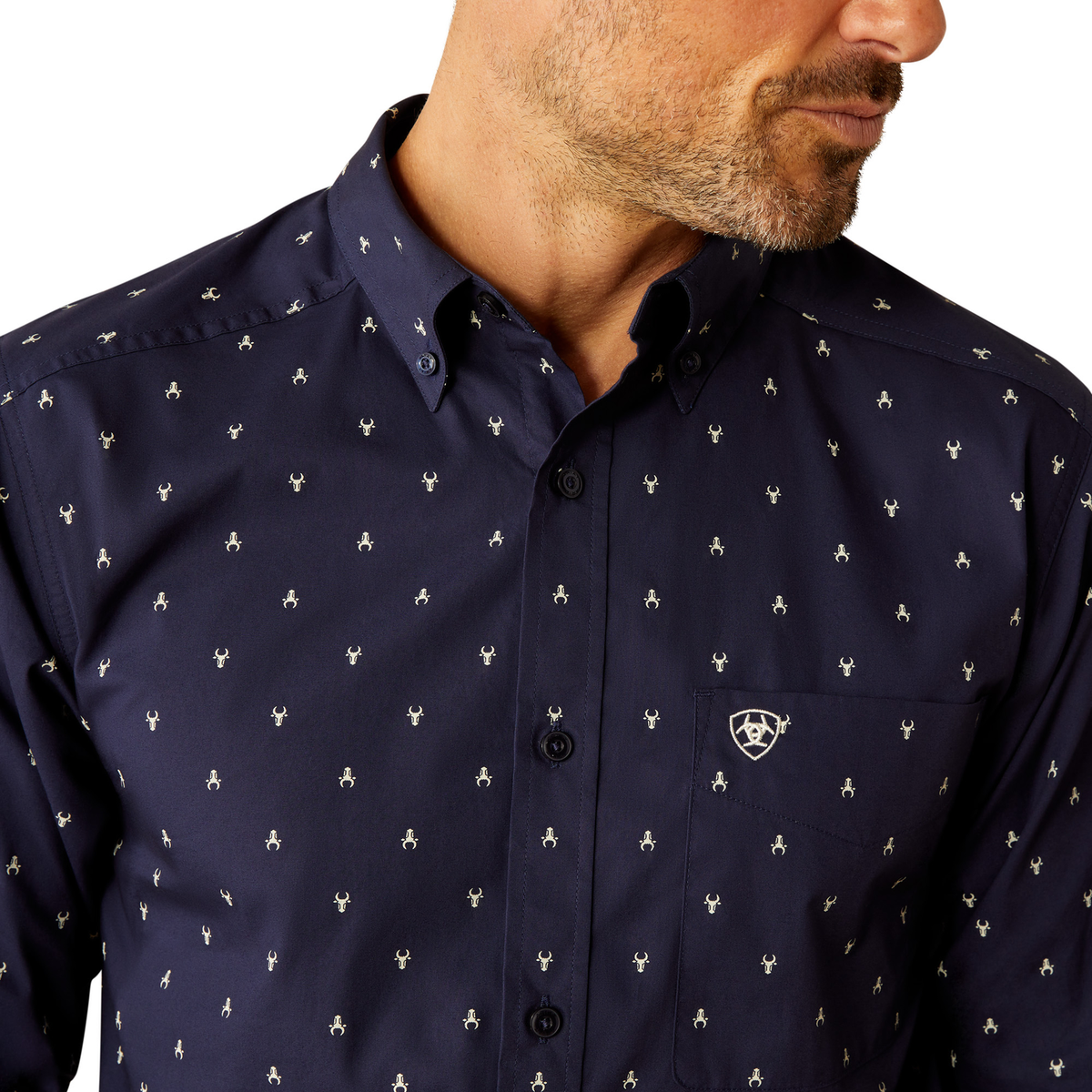 Ariat Mens Cordell Fitted Shirt - Navy