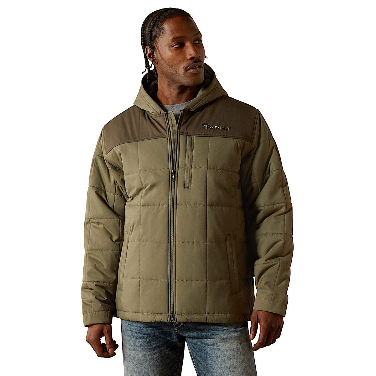 Ariat Mens Crius Hooded Insulated Jacket - Green/Dark Green