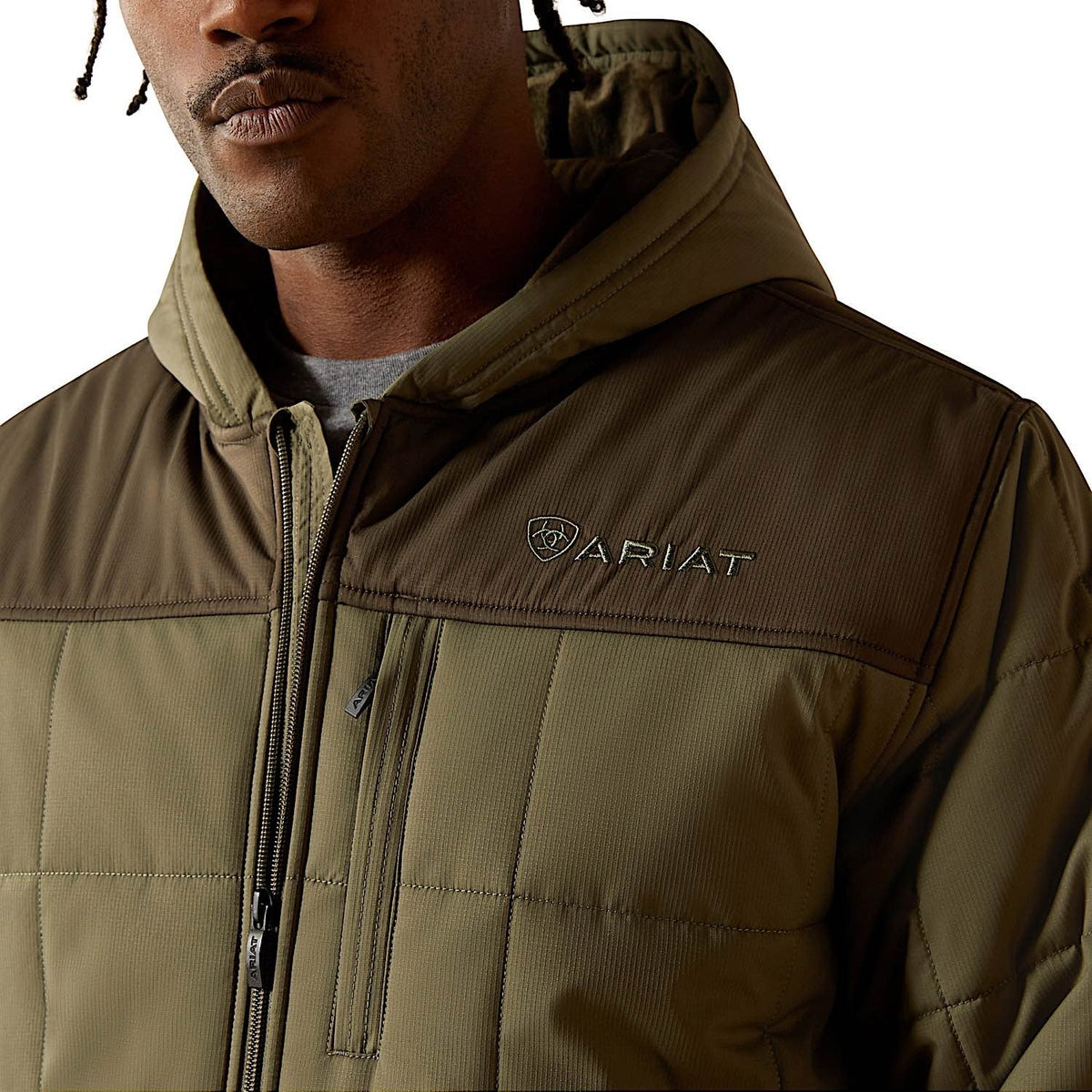 Ariat Mens Crius Hooded Insulated Jacket - Green/Dark Green