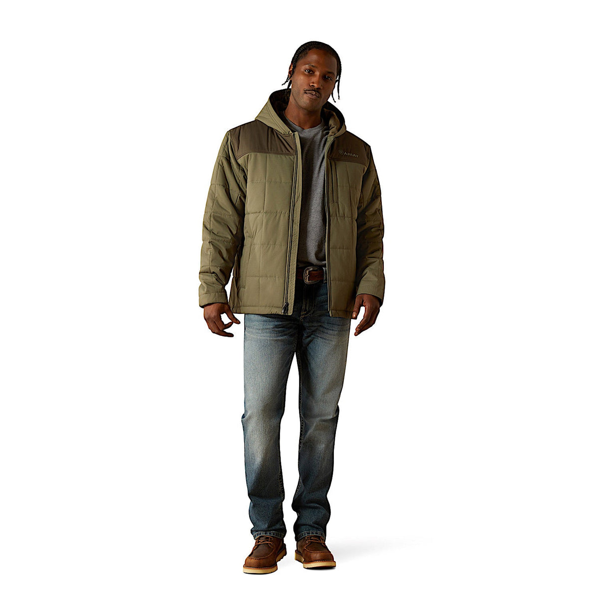 Ariat Mens Crius Hooded Insulated Jacket - Green/Dark Green