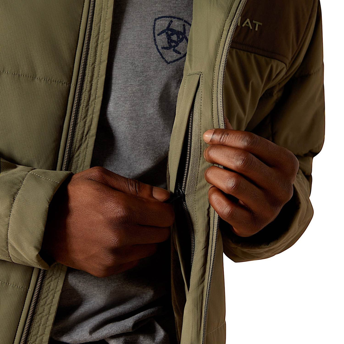 Ariat Mens Crius Hooded Insulated Jacket - Green/Dark Green