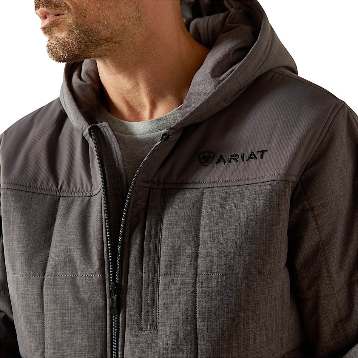 Ariat Mens Crius Hooded Insulated Jacket - Grey Heather