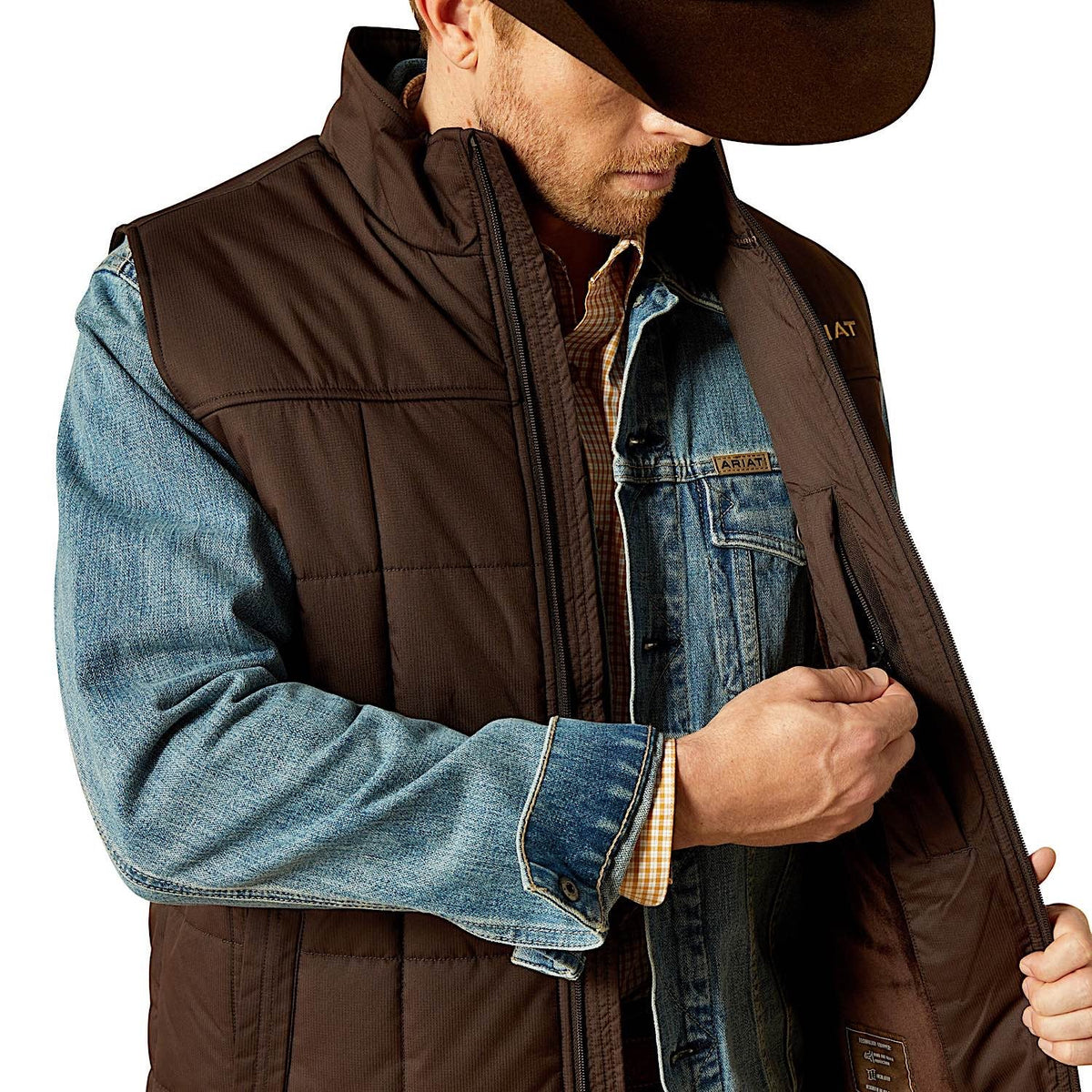 Ariat Mens Cruis Insulated Vest - Brown
