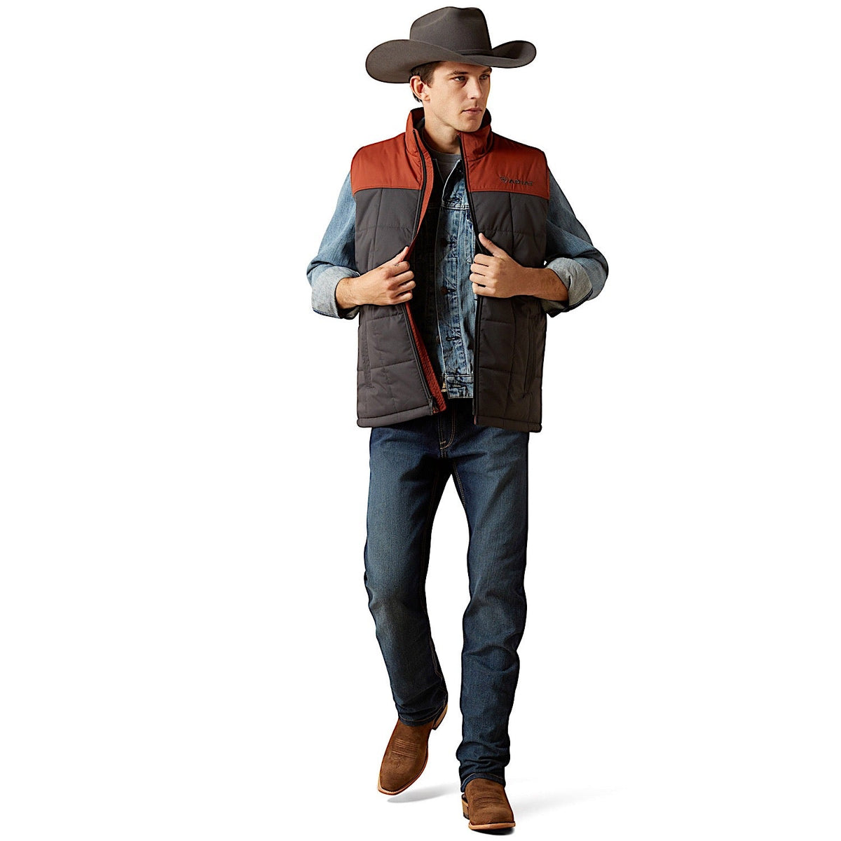 Ariat Mens Cruis Insulated Vest - Smoked Paprika/Phantom
