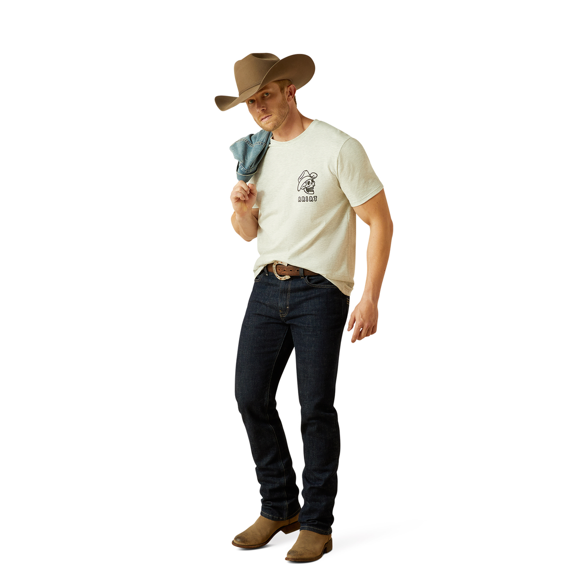 Ariat Mens Drinking Buddies Tee - Oatmeal Heather