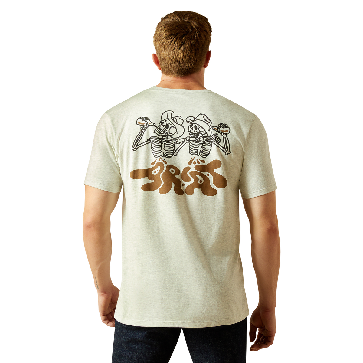 Ariat Mens Drinking Buddies Tee - Oatmeal Heather