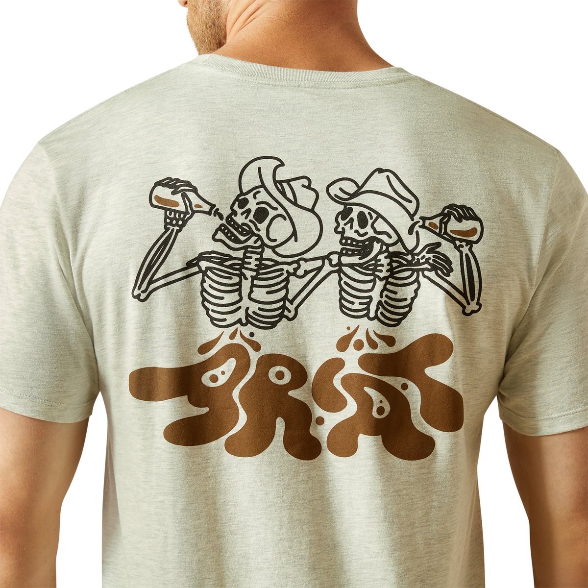 Ariat Mens Drinking Buddies Tee - Oatmeal Heather
