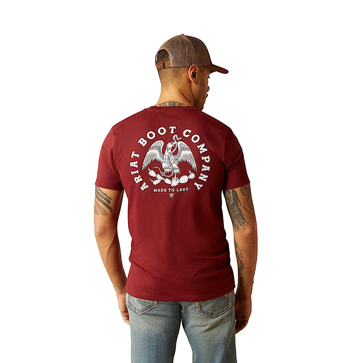 Ariat Men’s Eagle And Snake T-Shirt - Crimson Black Heather