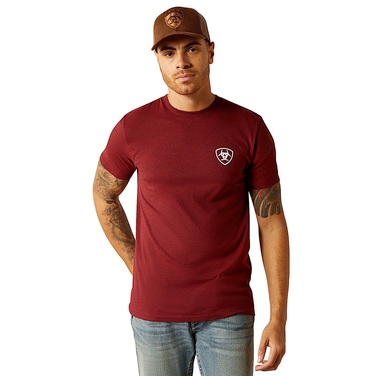 Ariat Men’s Eagle And Snake T-Shirt - Crimson Black Heather