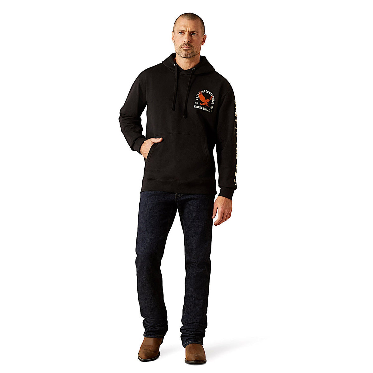 Ariat Mens Eagle Hoodie - Black