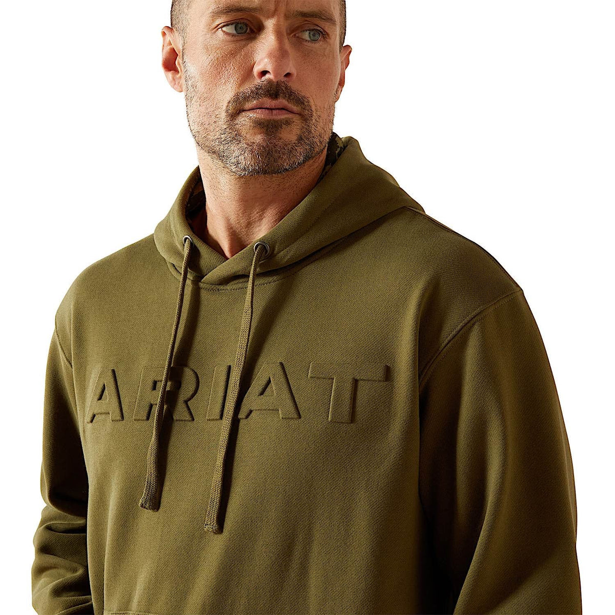 Ariat Mens Embossed Logo Hoodie - Winter Moss