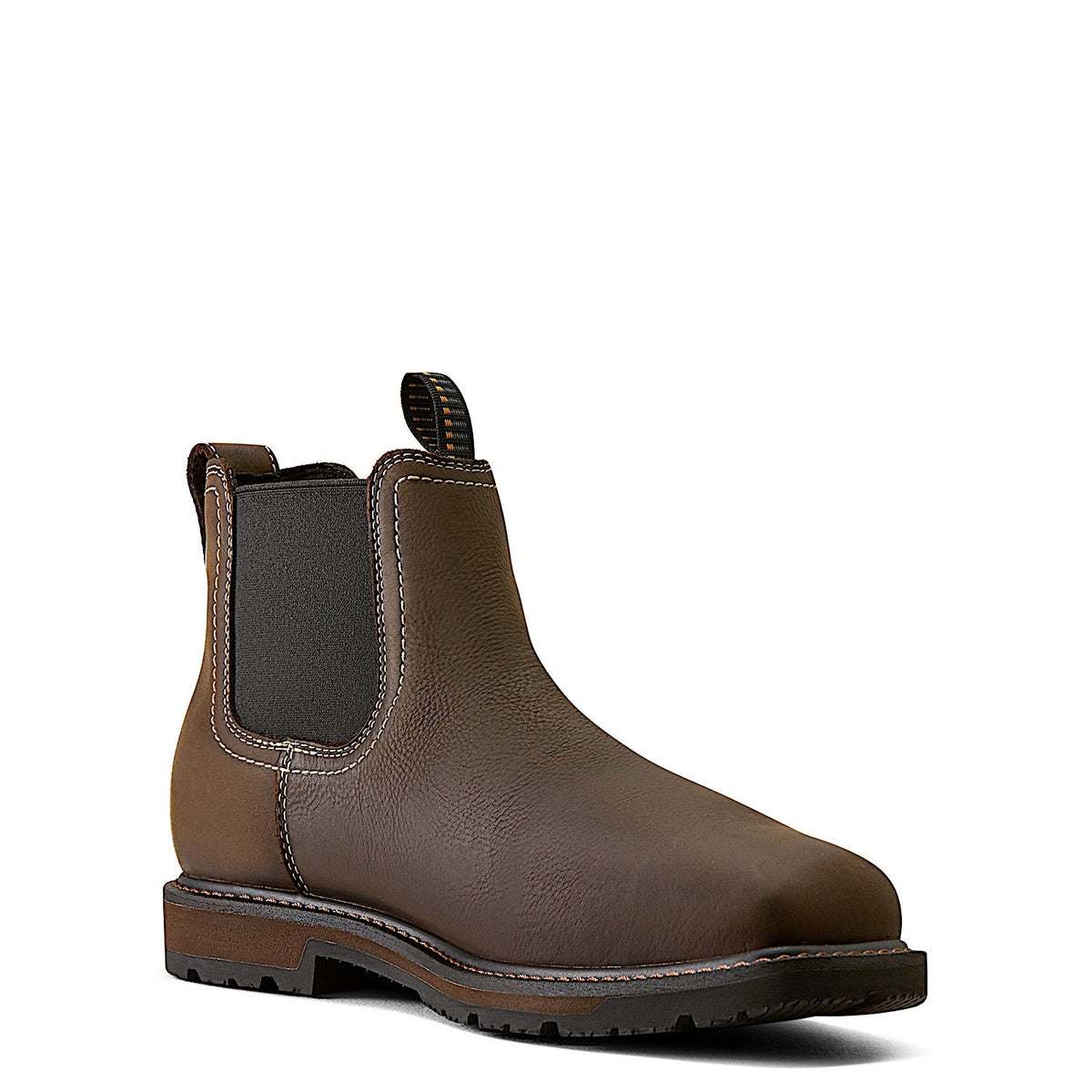 Ariat Men’s Groundbreaker Chelsea H20 Wide Square Steel Toe Work Boot - Dark Brown