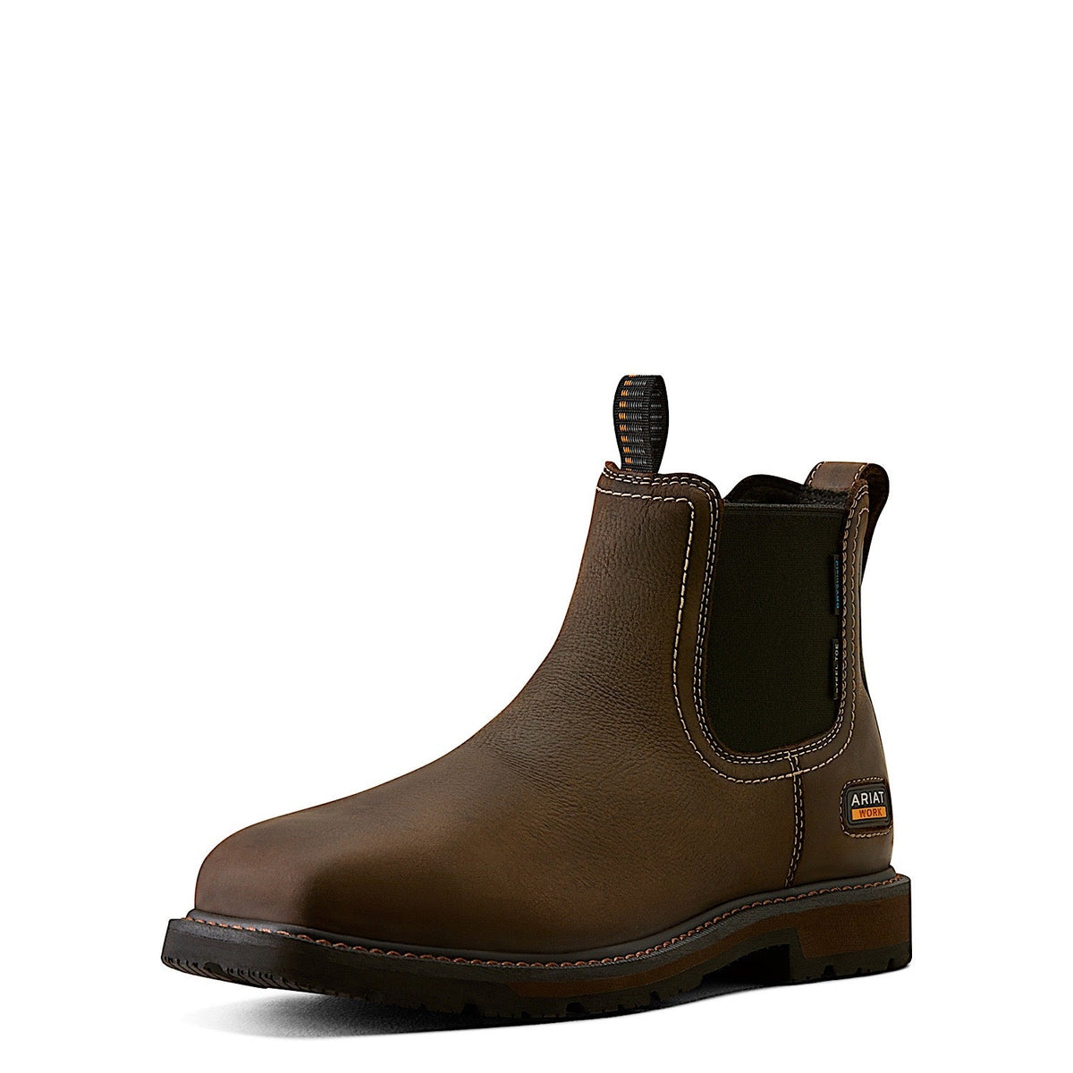 Ariat Men’s Groundbreaker Chelsea H20 Wide Square Steel Toe Work Boot - Dark Brown
