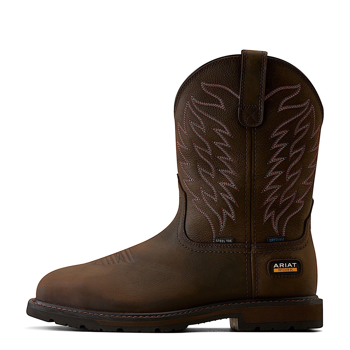 Ariat Men’s Groundbreaker Waterproof Wide Square Steel Toe Work Boot - Dark Brown