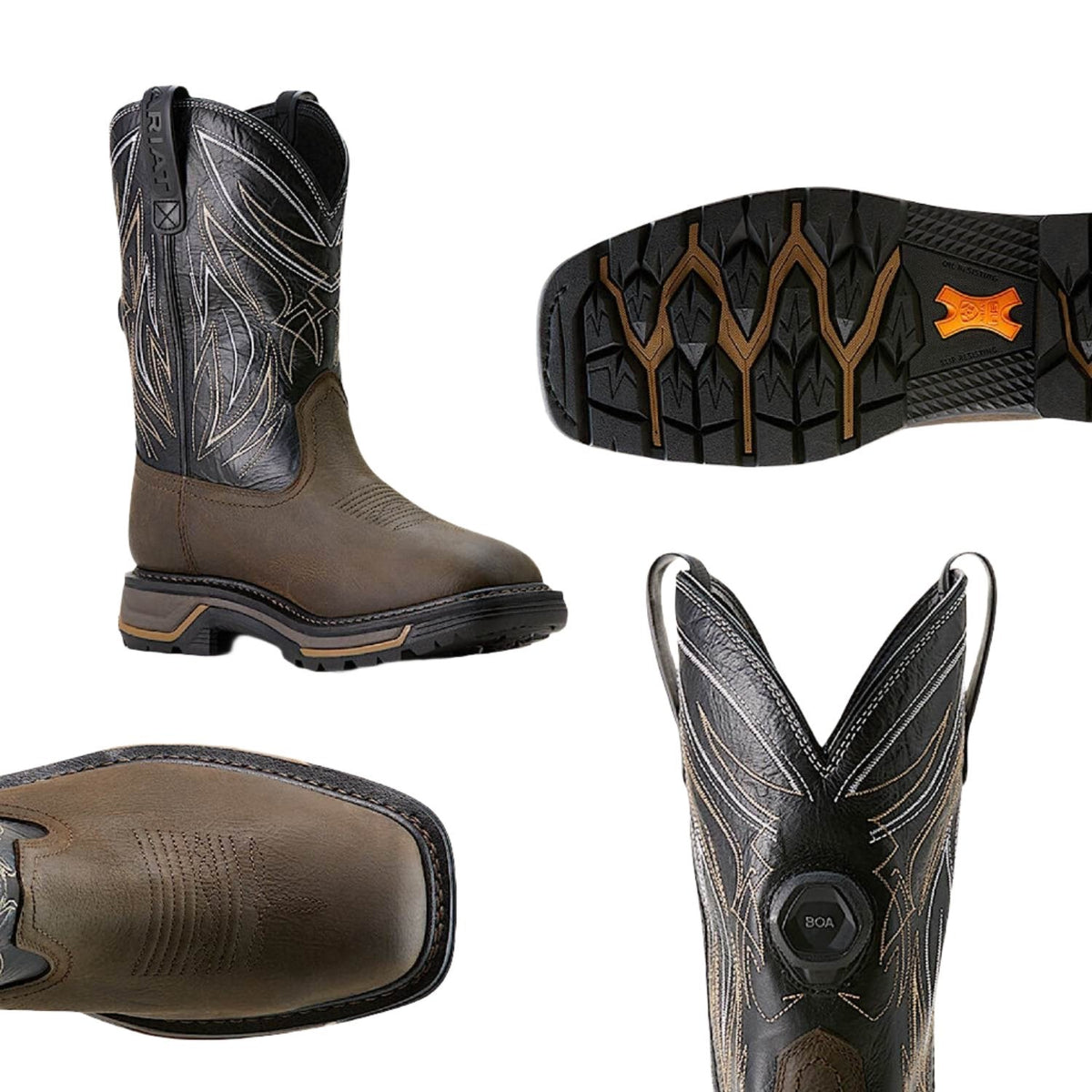 Ariat Men’s H20 Big Rig Boa Work Boot - Iron Coffee/Black