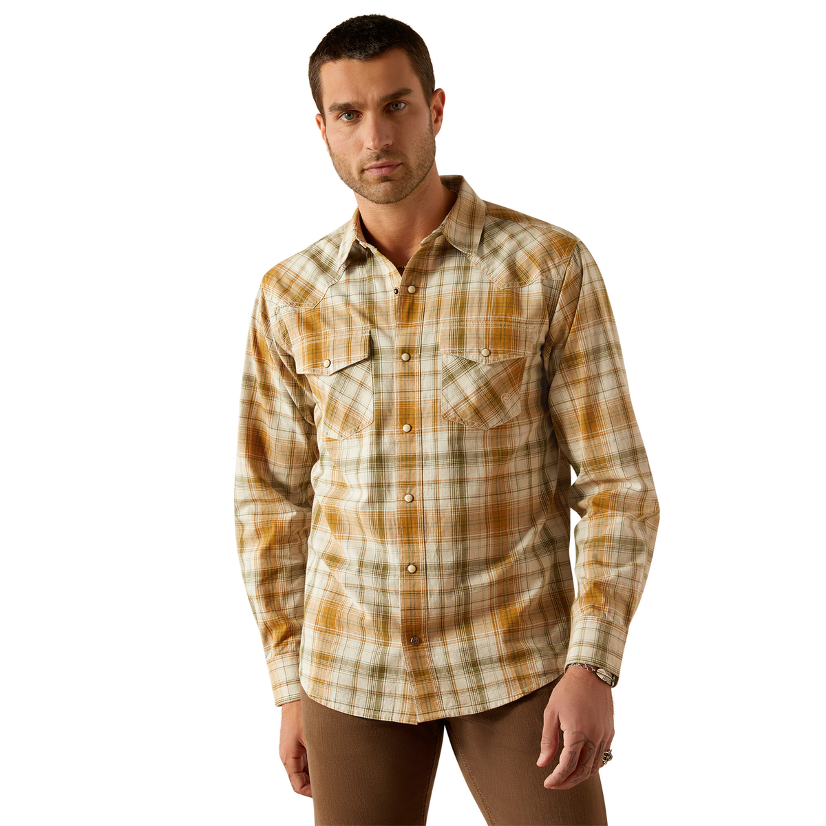 Ariat Men’s Halston Retro Fit Shirt - Khaki