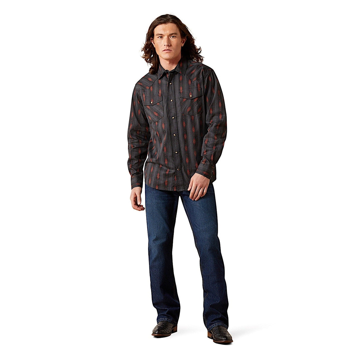 Ariat Men’s Harrel Retro Fit Snap Shirt - Black