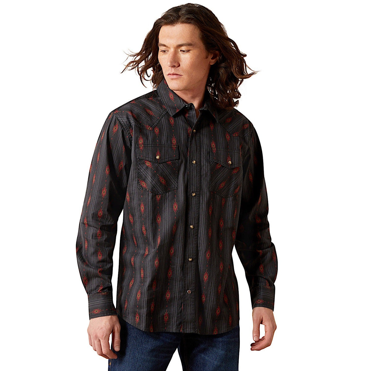 Ariat Men’s Harrel Retro Fit Snap Shirt - Black
