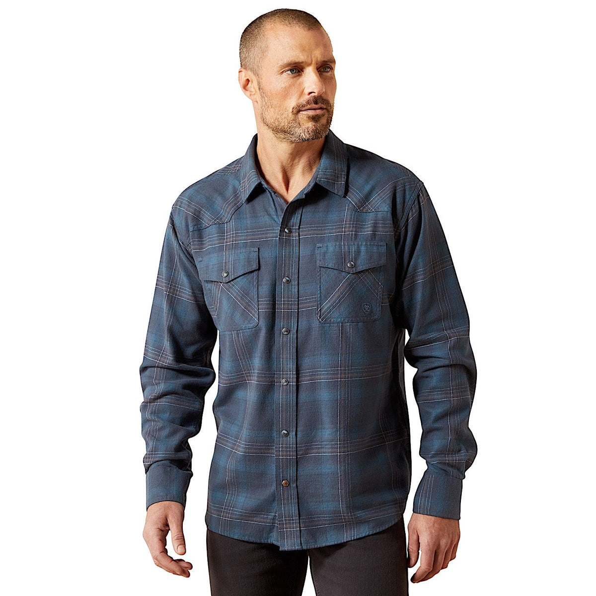 Ariat Men’s Higgins Retro Fit Snap Shirt - Navy