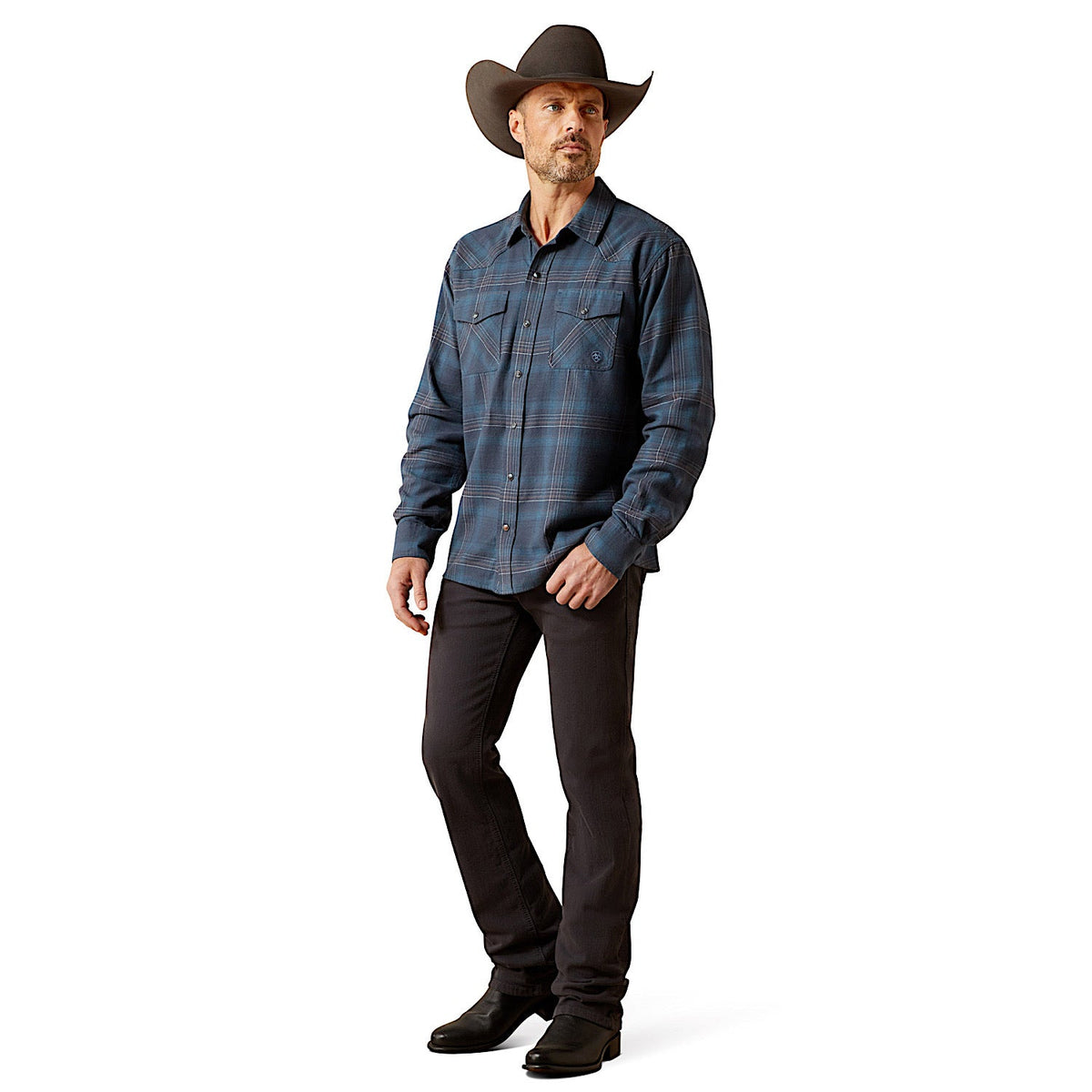 Ariat Men’s Higgins Retro Fit Snap Shirt - Navy