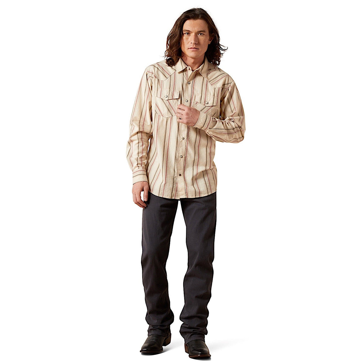 Ariat Men’s Hines Retro Fit Snap Shirt - Off White