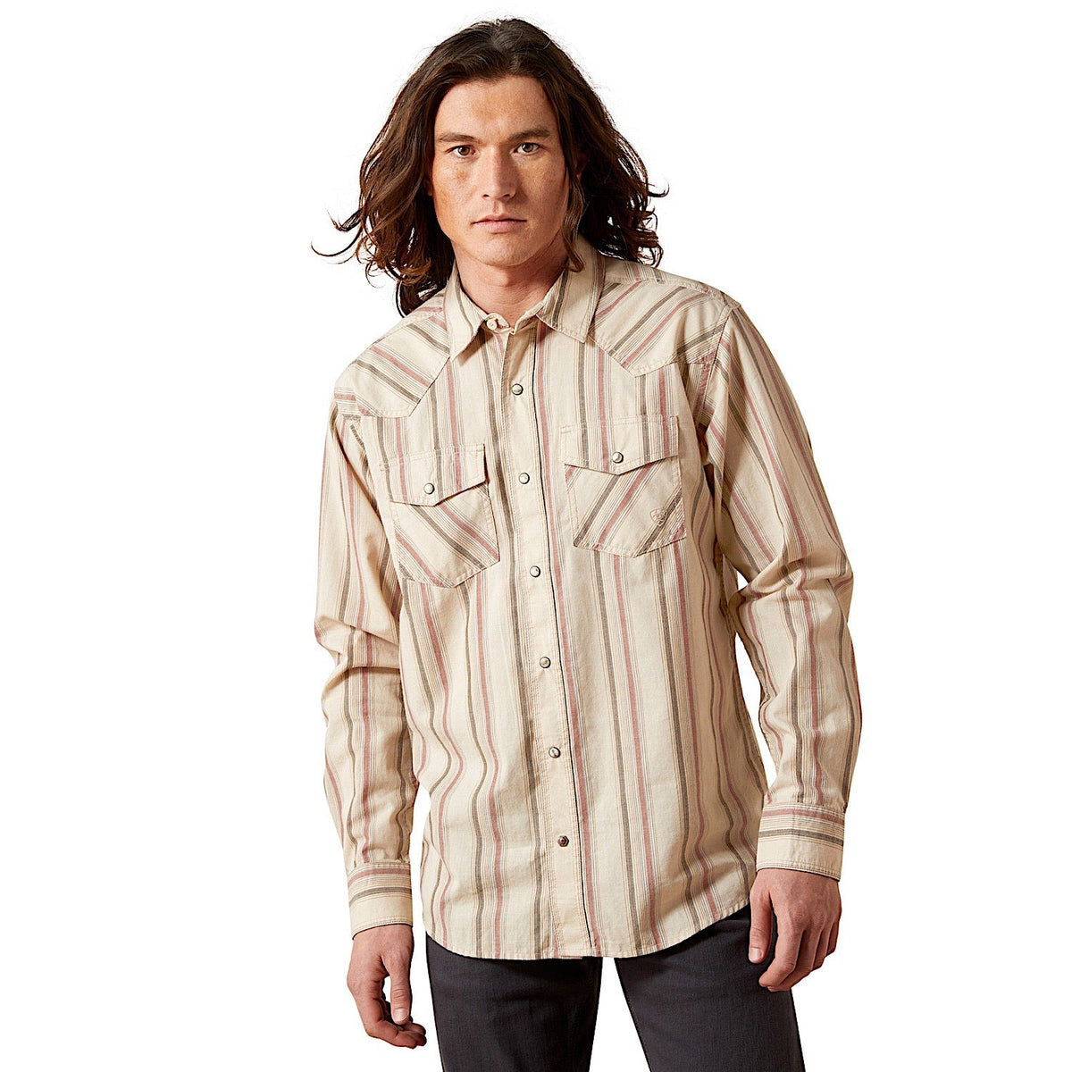Ariat Men’s Hines Retro Fit Snap Shirt - Off White
