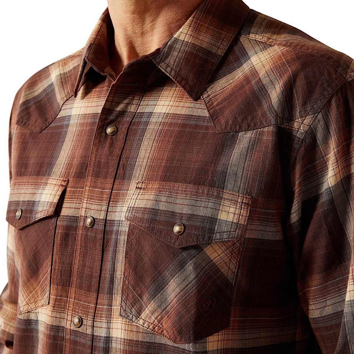 Ariat Men’s Hodges Retro Fit Snap Shirt - Brown