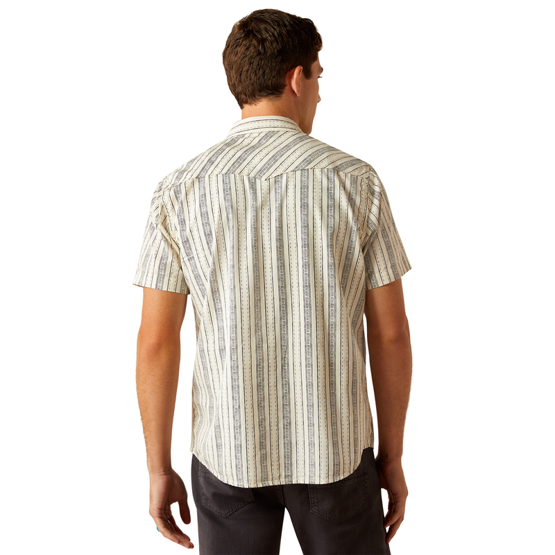 Ariat Mens Holden Retro Snap Short Sleeve Shirt - Off White