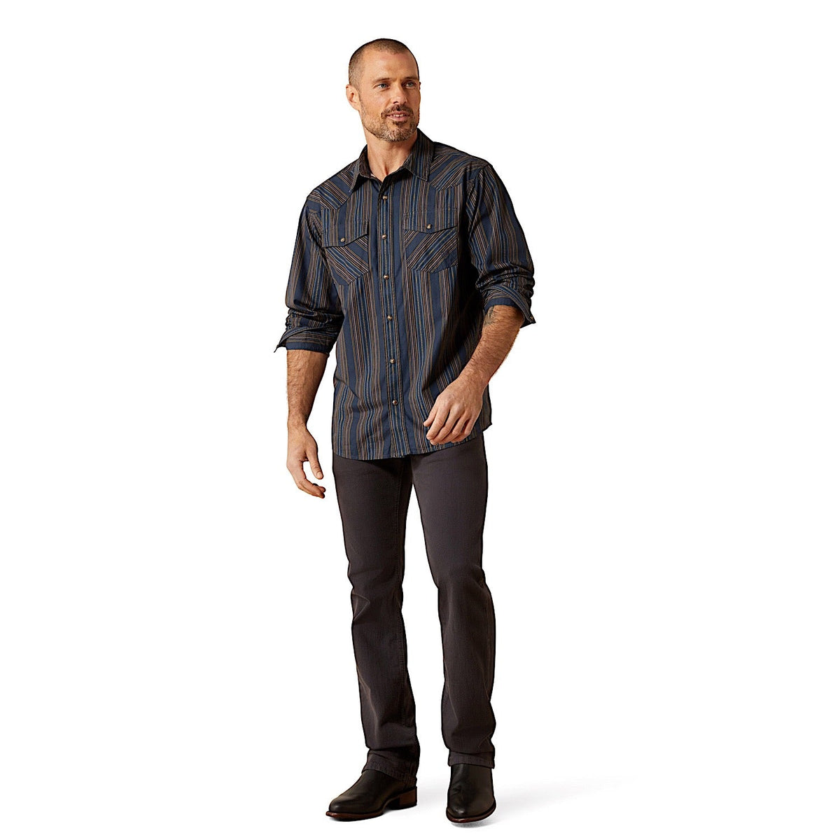 Ariat Men’s Horne Retro Fit Snap Shirt - Navy