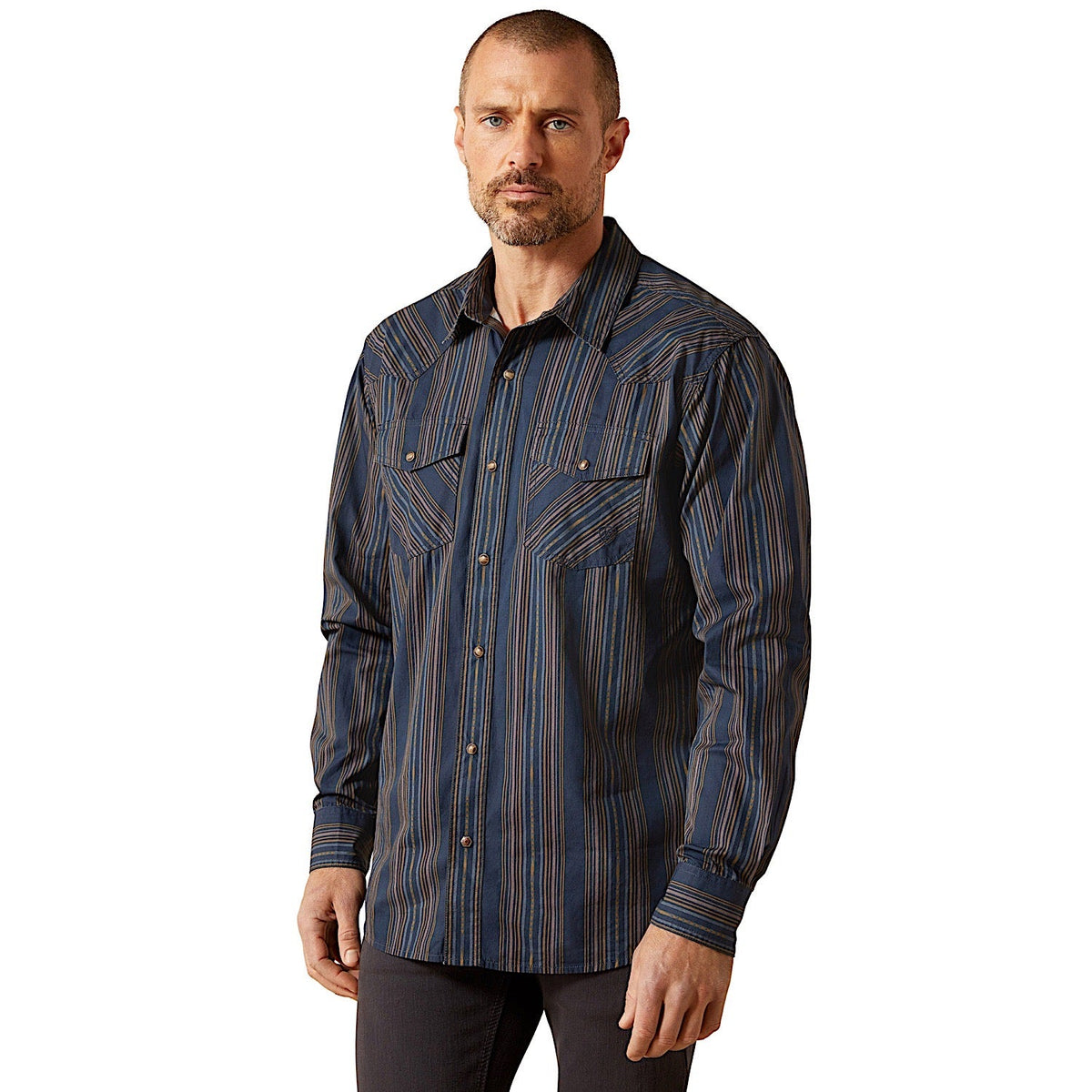 Ariat Men’s Horne Retro Fit Snap Shirt - Navy