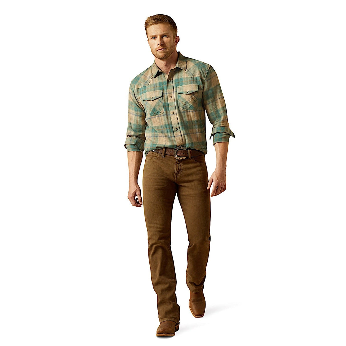 Ariat Mens Huxlee Retro Fit Shirt - Deep Teal