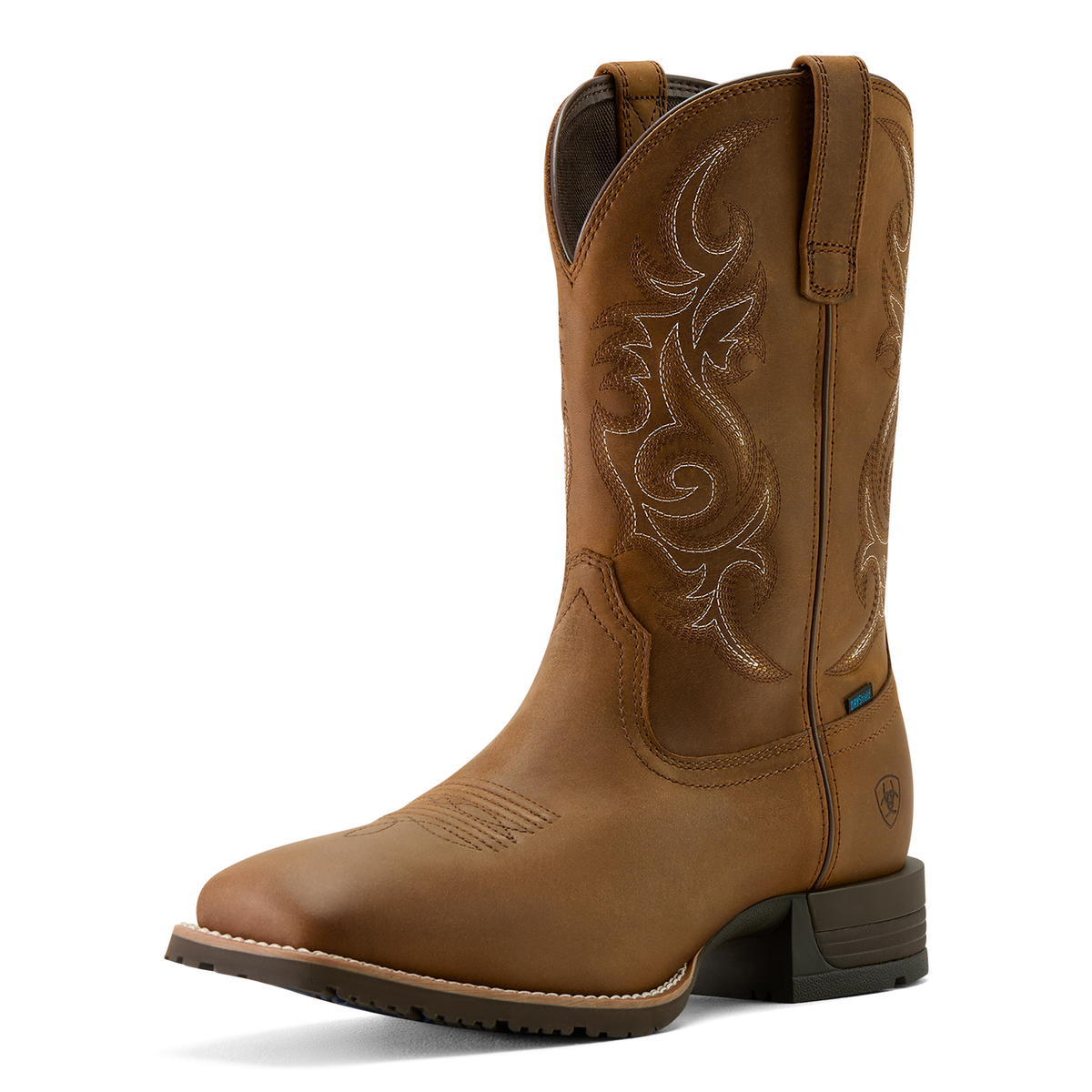 Ariat Mens Hybrid Ranchway Waterproof Cowboy Boot - Distressed Brown