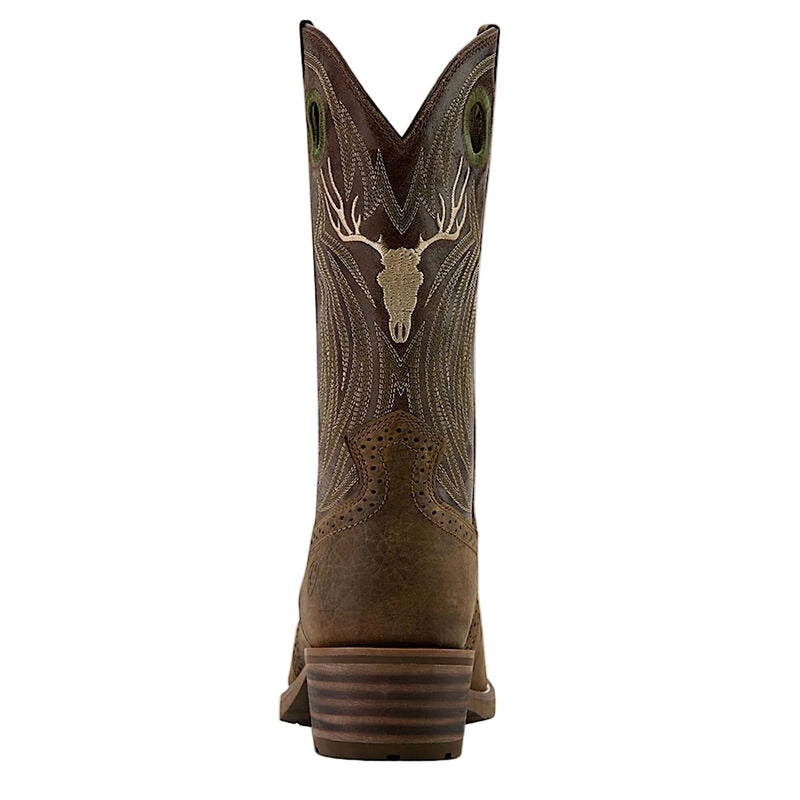 Ariat Mens Hybrid Roughstock Antler Western Boot - Wild Taupe/Espresso