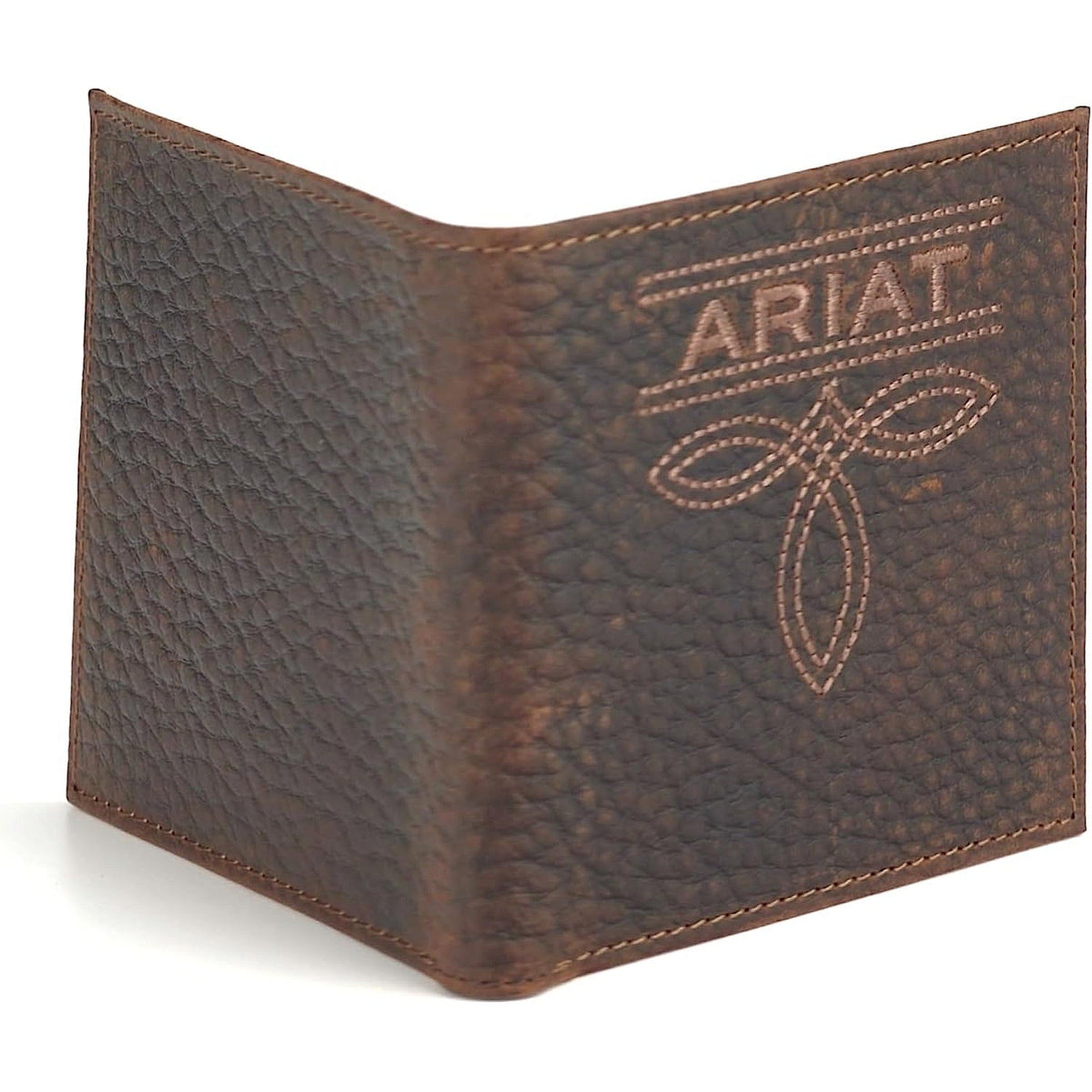 Ariat Mens Large Bifold Style Wallet Bug Stitch - Brown
