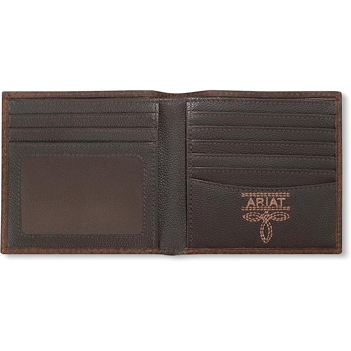 Ariat Mens Large Bifold Style Wallet Bug Stitch - Brown